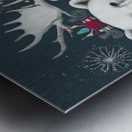 Polar Bear Duo Festive Patchwork Suits Metal print
