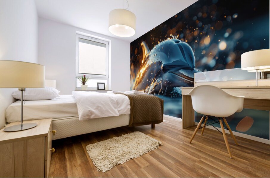 Dolphin 01 Warm Light Mural print