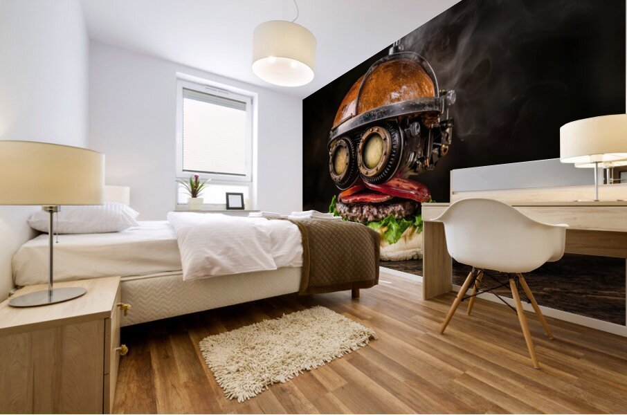 Steampunk Burger 01 Mural print