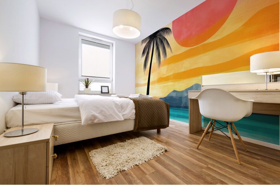 Tropical Tranquility - Ocean Sunset Mural print