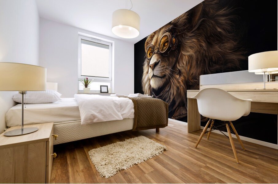 Steampunk Lion Commander Mural print