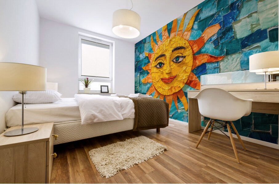 Mosaic Sunburst Mural print