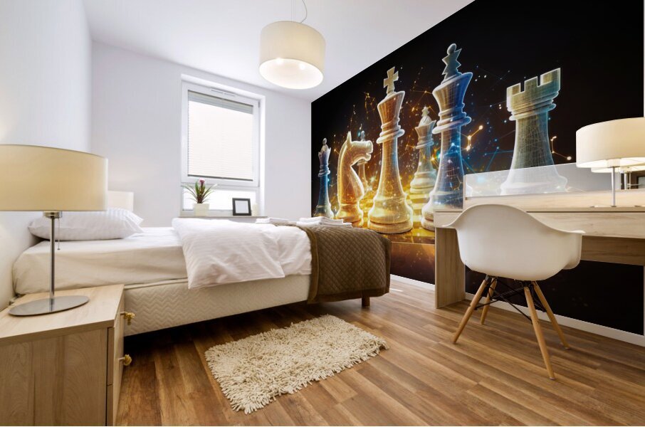 Cyber Chess Game Mural print