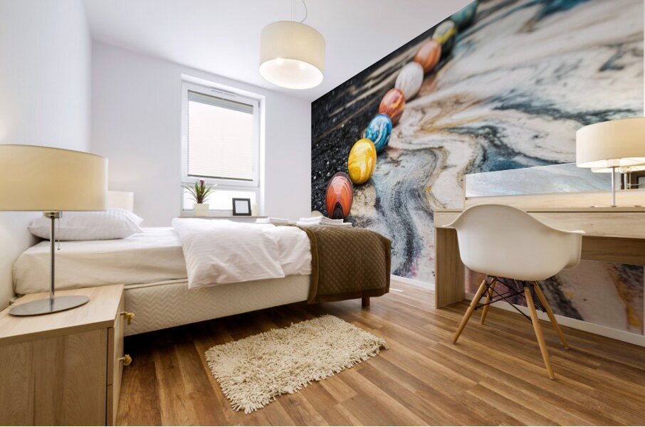 Colorful Celestial Marbles Mural print