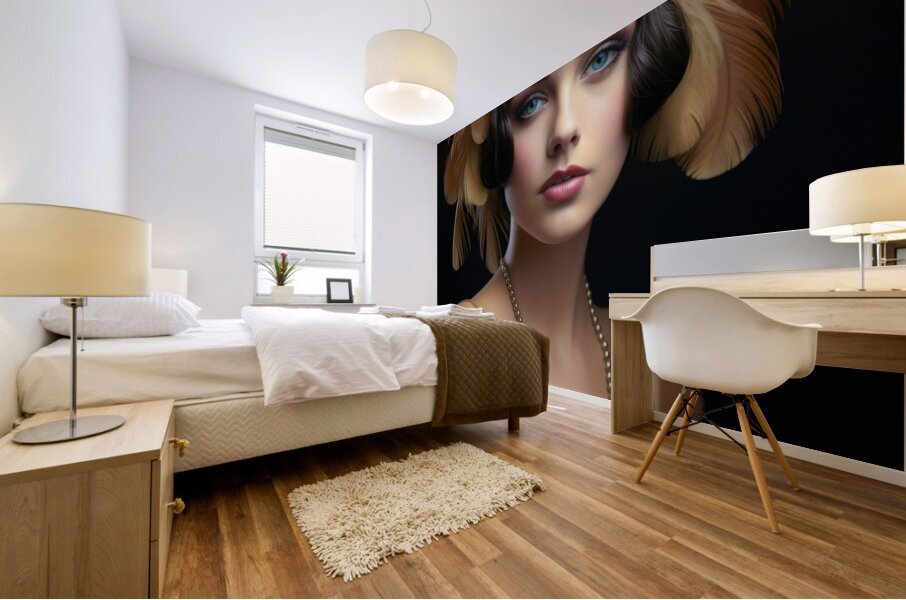 1920s Flapper Woman 17 Mural print