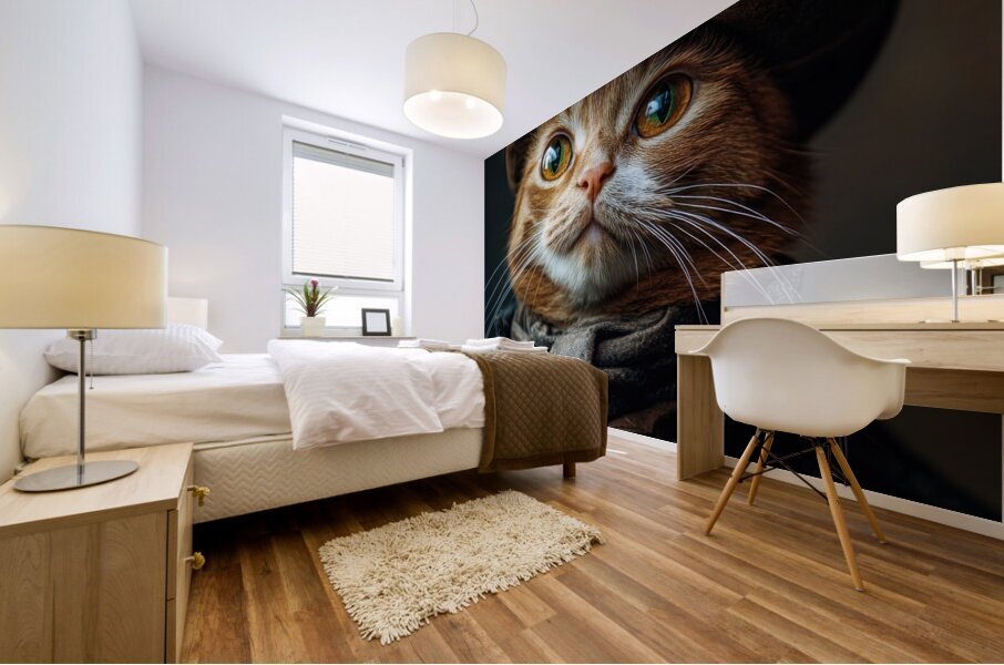 Cute Steampunk Cat Explorer Mural print