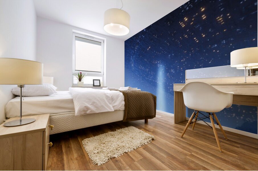 Alien Encounter Under Starry Sky Mural print
