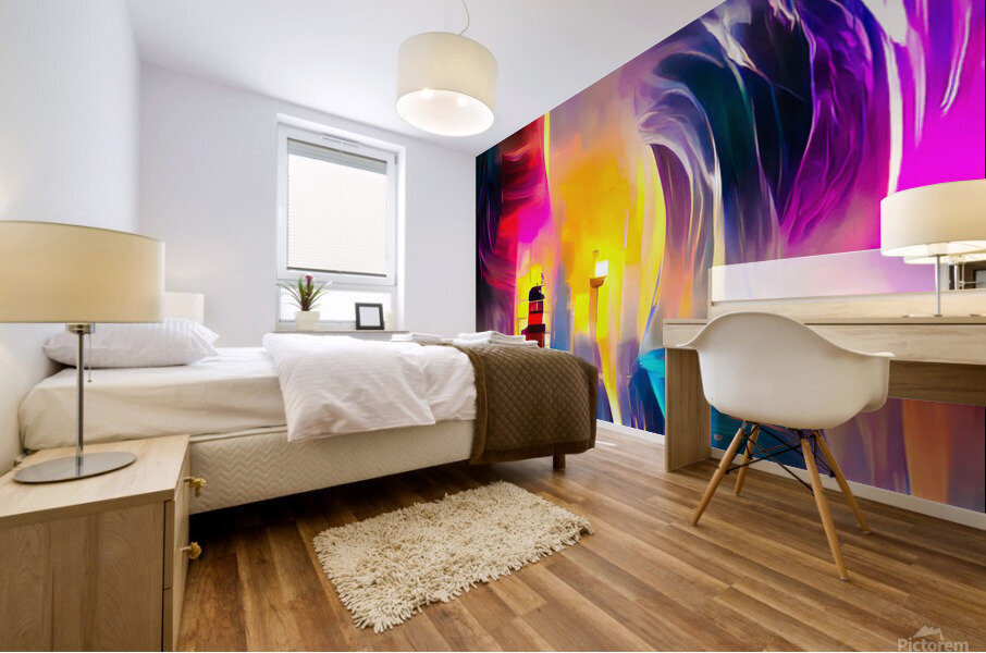Lighthouse 02 Huge Waves Mural print