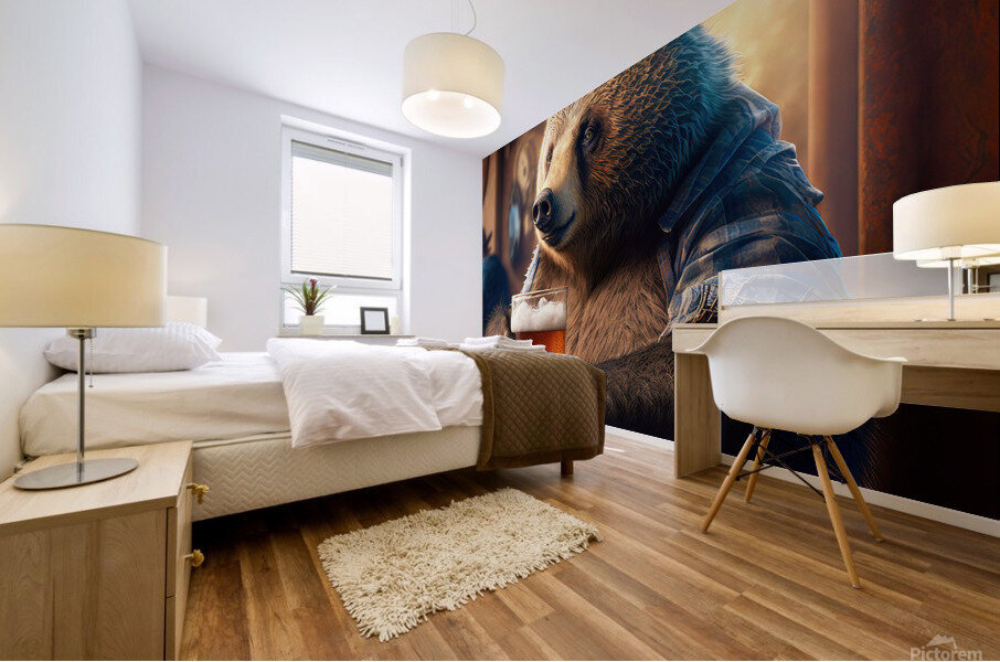Bear Beer Buddy 02 Mural print