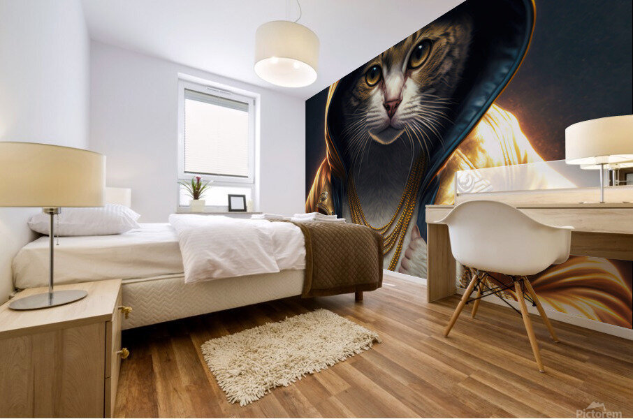 Cool Rapper Cat 03 Mural print