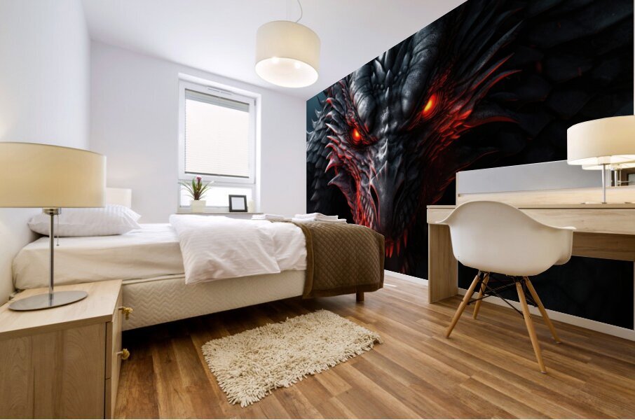 Dark Dragon Portrait 01 Mural print