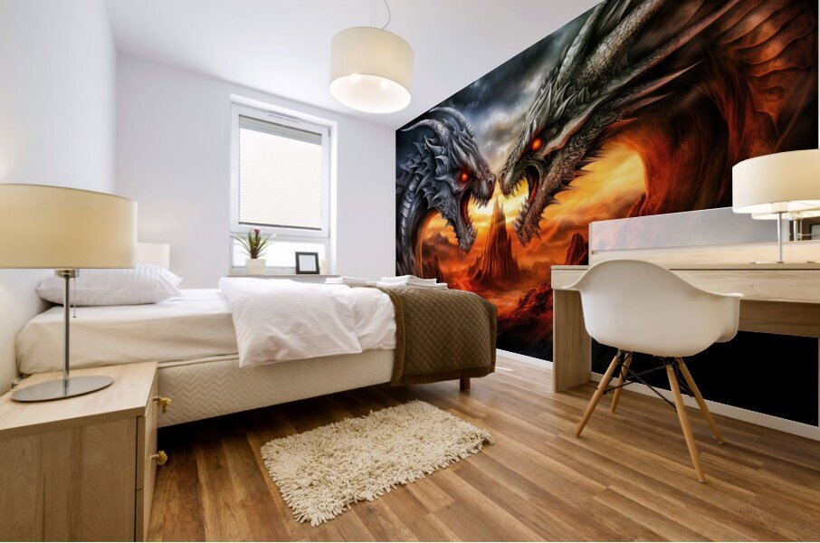 Two Magic Dragons 01 Mural print