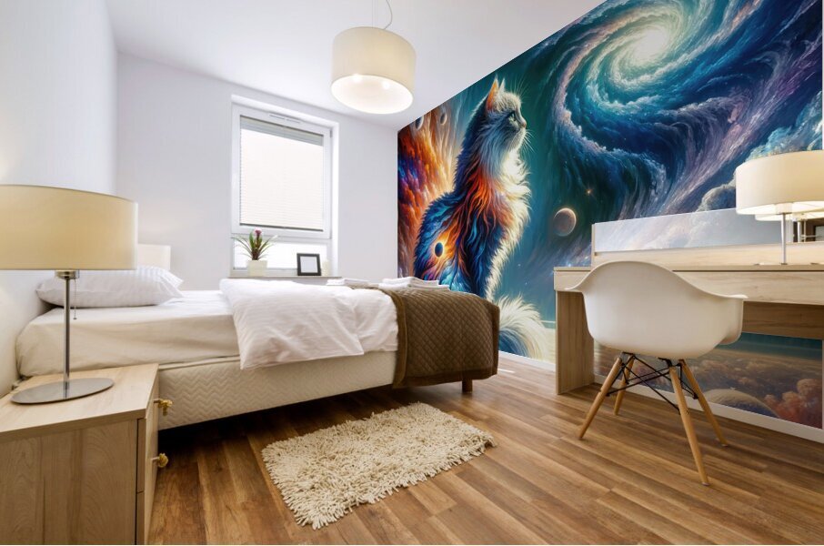 Cosmic Space Cat 01 Mural print