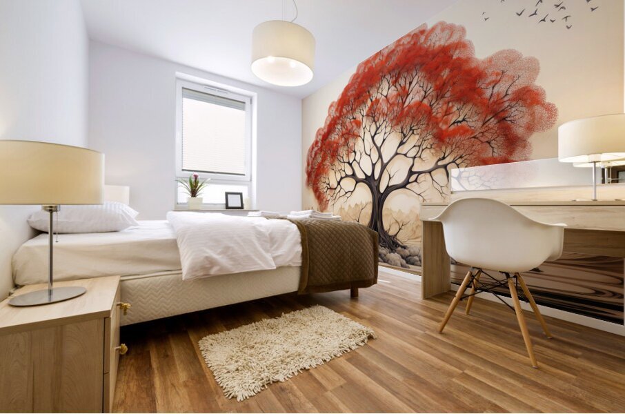 Creative Tree Art 04 Red Mural print