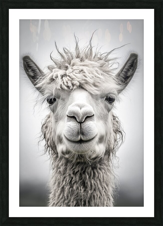 Llama Stare 01 Picture Frame print