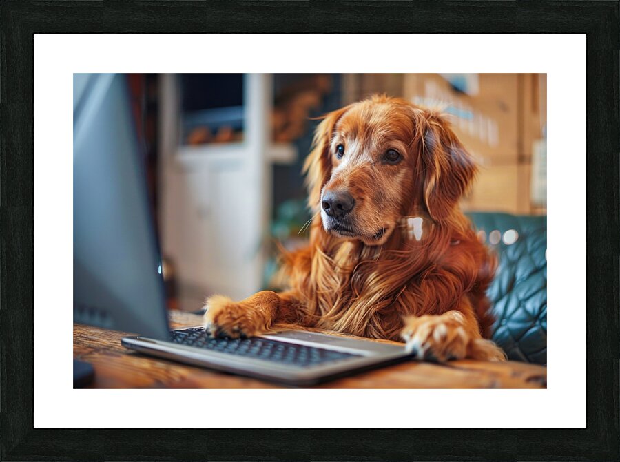 Working like a dog 02 The Diligent Canine Picture Frame print