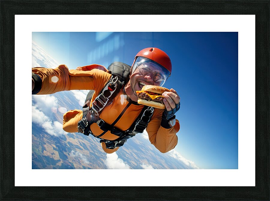 Skydiving Burger Feast Picture Frame print