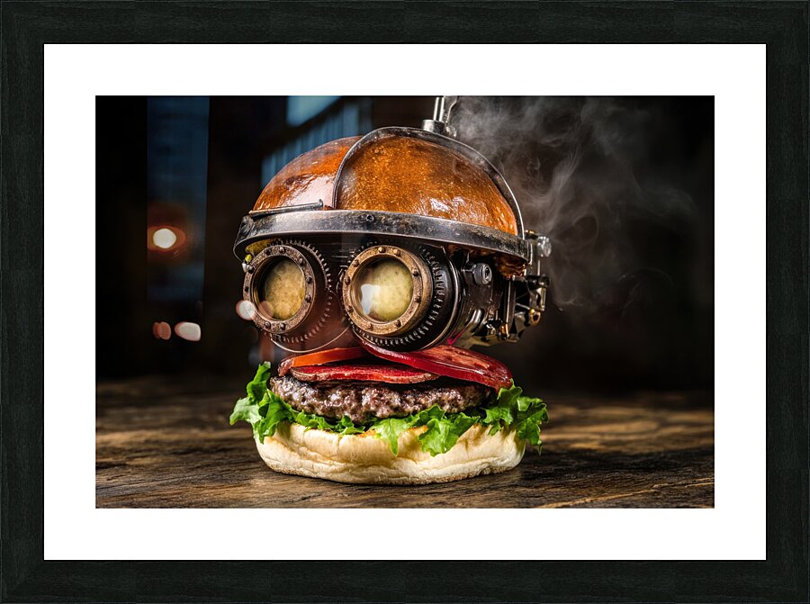 Steampunk Burger 01 Picture Frame print