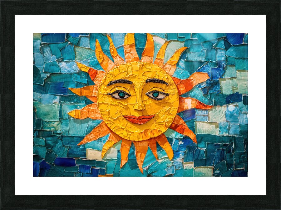 Mosaic Sunburst Picture Frame print