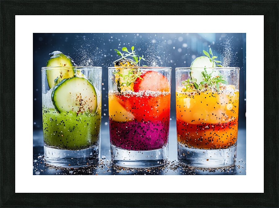 Vibrant Designer Drinks Picture Frame print