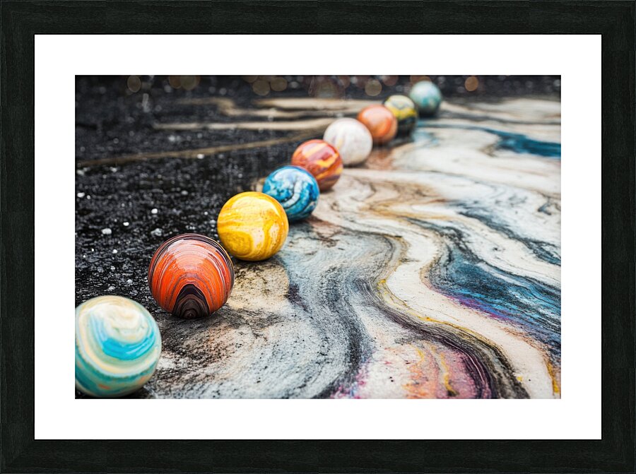 Colorful Celestial Marbles Picture Frame print