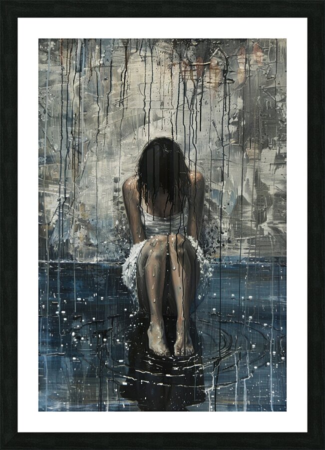 Rain Melancholy Picture Frame print