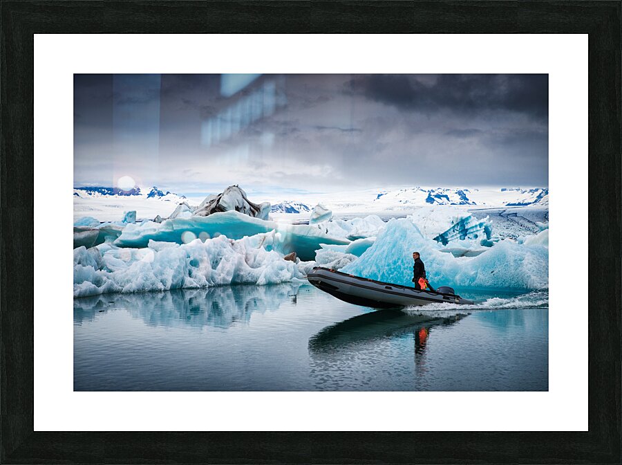 The Explorer - Glacier lagoon in Iceland Picture Frame print