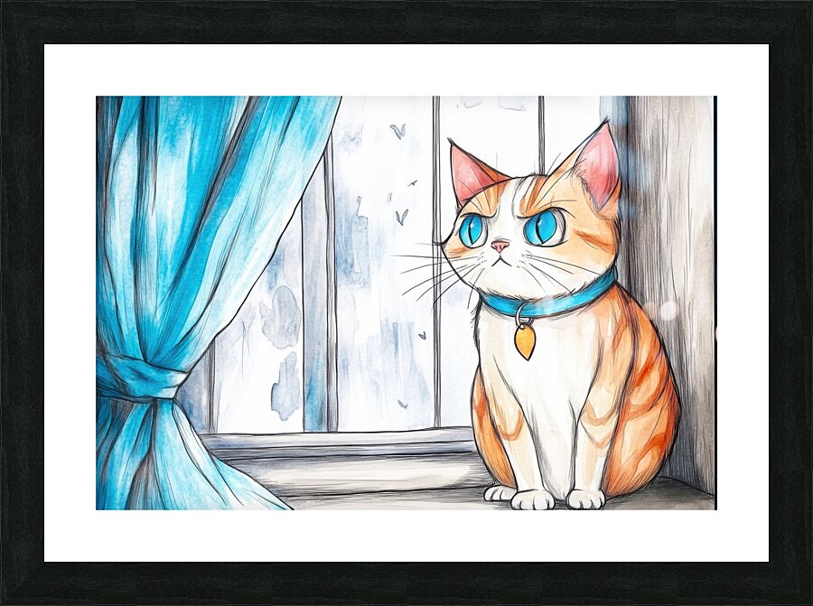 Window Watcher - Contemplative Cat Picture Frame print