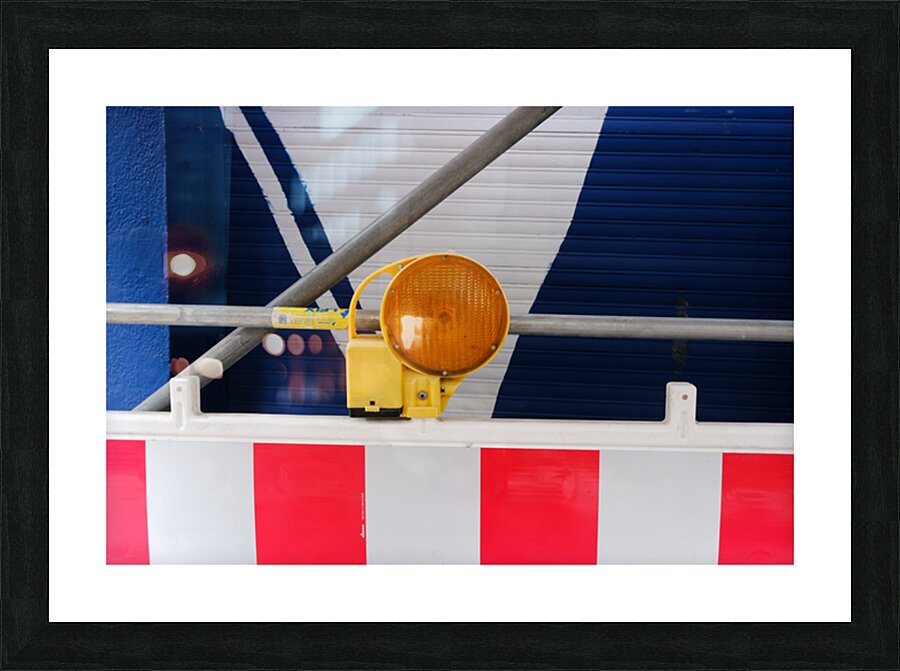 Construction Warning Light Berlin Picture Frame print