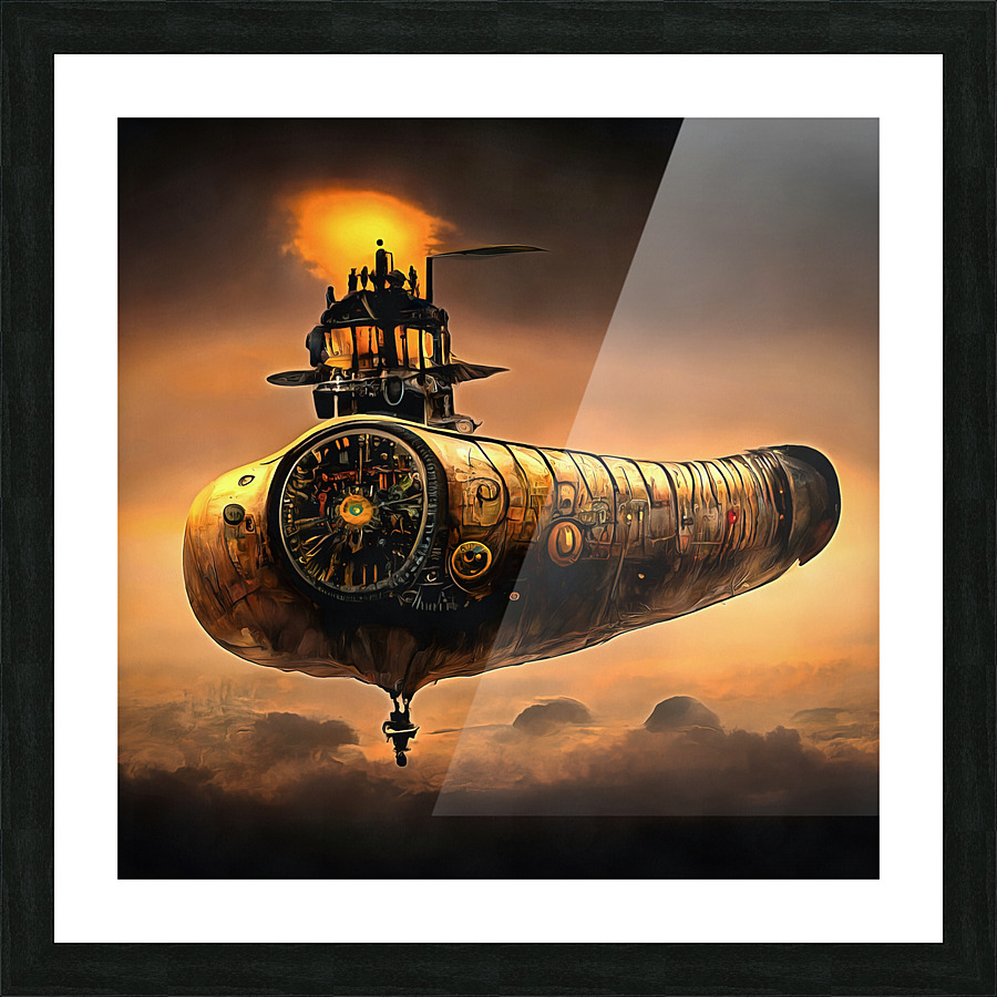 Steampunk Zeppelin 01 Picture Frame print