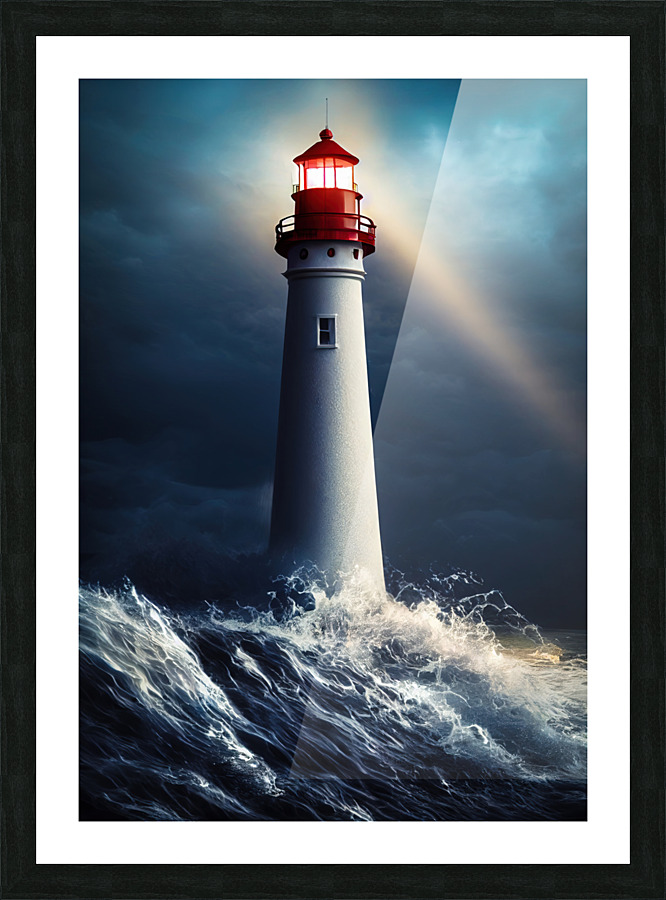 Lighthouse 09 Ocean Waves Picture Frame print
