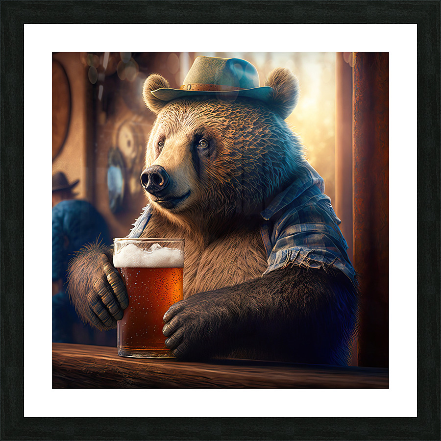 Bear Beer Buddy 02 Picture Frame print