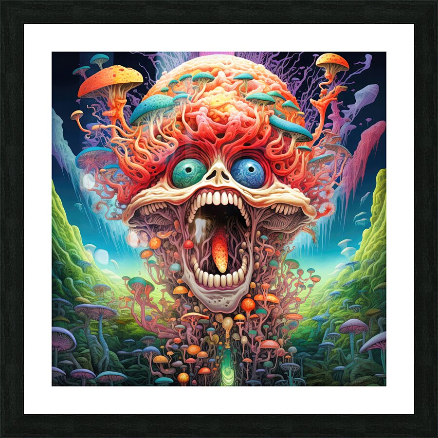 Crazy Psychedelic Mushroom 01 Picture Frame print