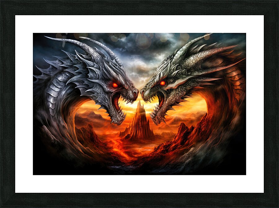 Two Magic Dragons 01 Picture Frame print