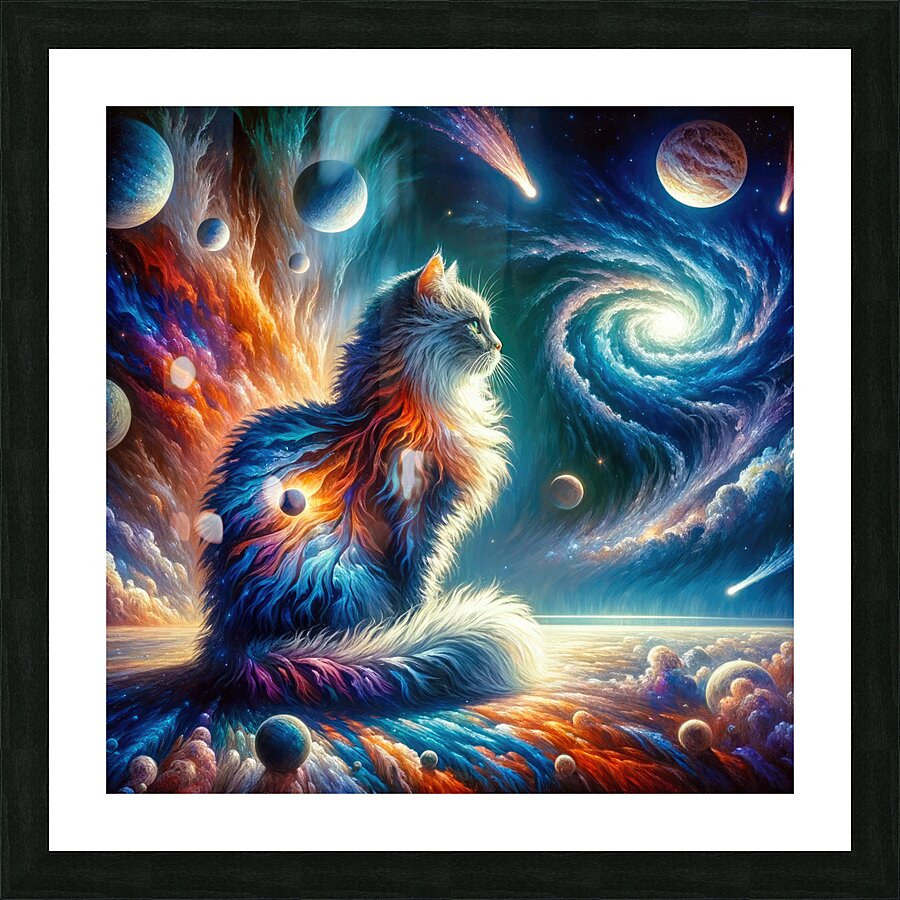 Cosmic Space Cat 01 Picture Frame print