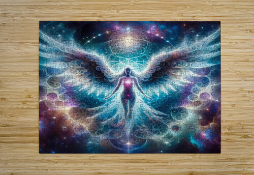 Spiritual Cosmic Fractal Angel 01 by Matthias Hauser Wall Art