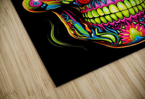 Neon Skull 01 Psychedelic Colors by Matthias Hauser Wall Art