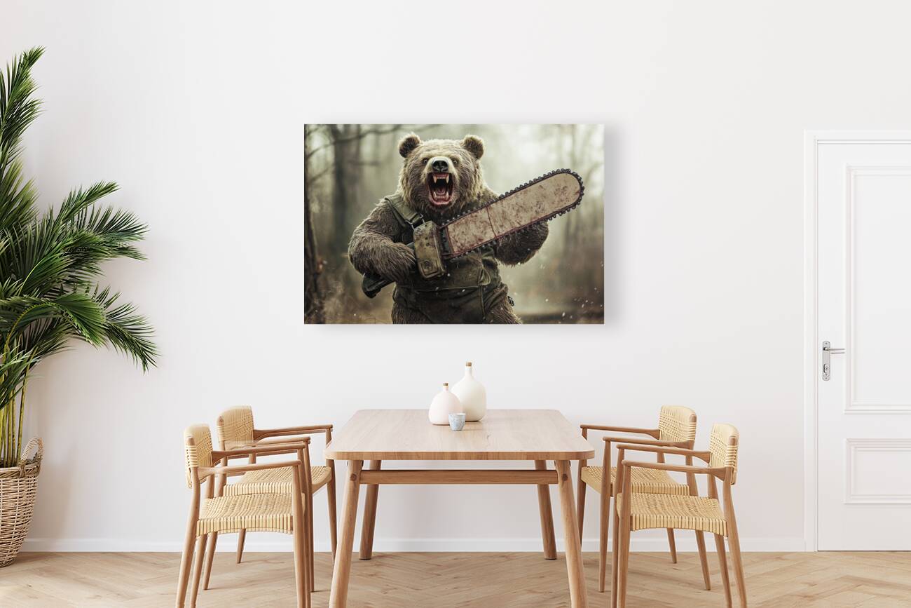 Bear with Chainsaw 02 Reproduction