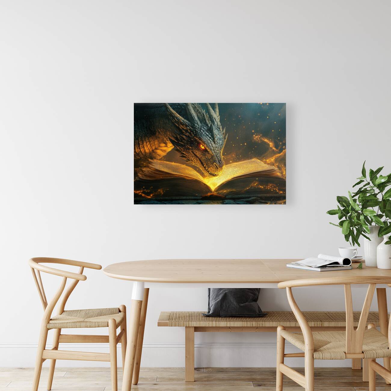 Dragon reading a magic book 01 Reproduction