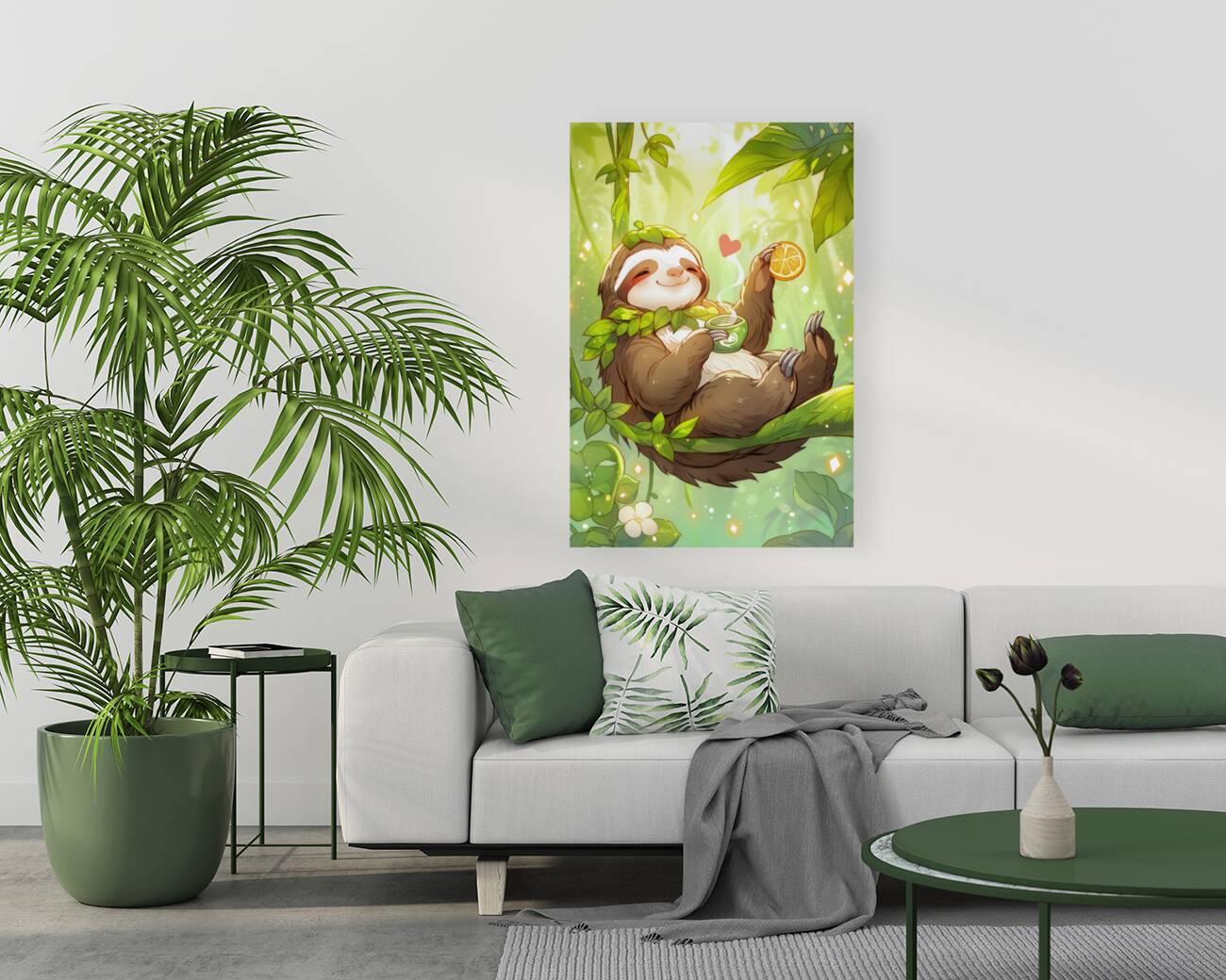 Tea Time with a Sloth Reproduction