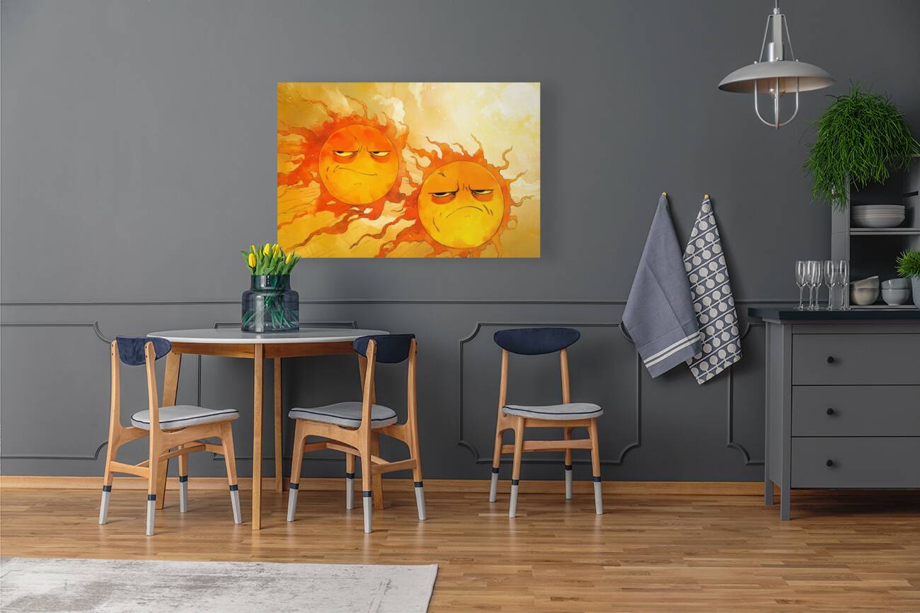 Two Grumpy Suns Reproduction