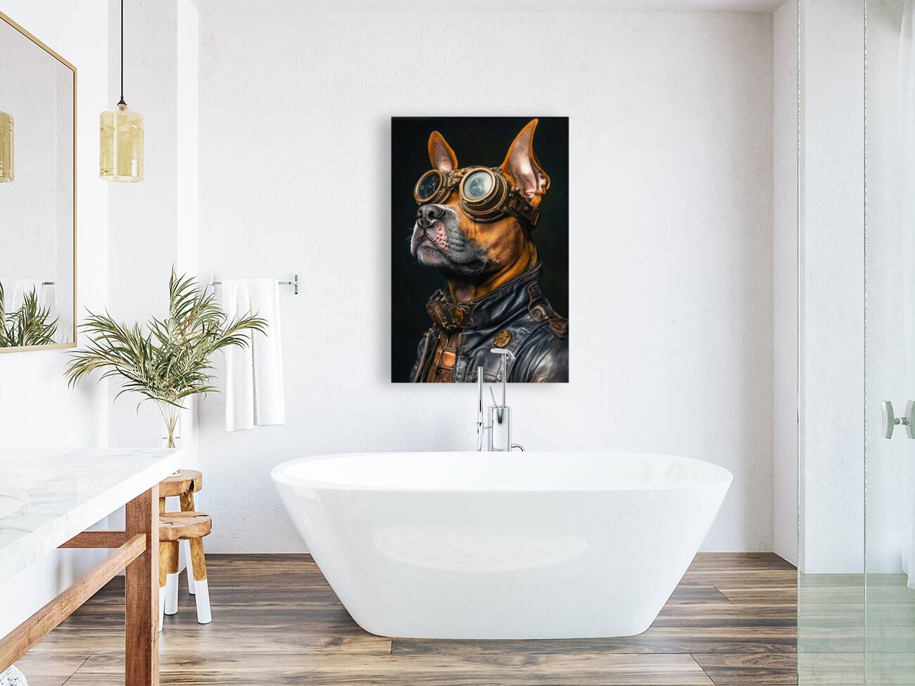 Steampunk Animal - A Cool Biker Dog Reproduction