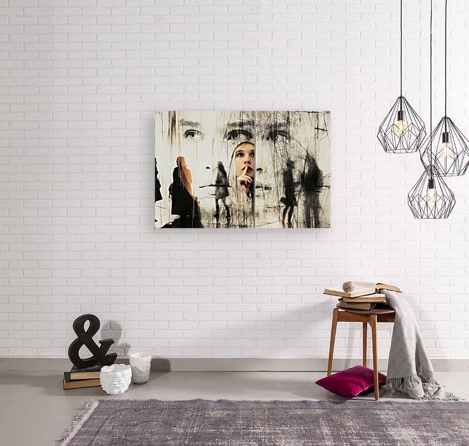 Silence Between Faces - Surreal Urban Reflection Reproduction