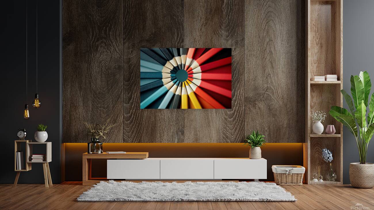 Vibrant Colored Pencils in Circular Pattern Reproduction