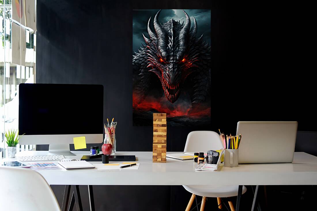 Dark Dragon Portrait 01 Reproduction