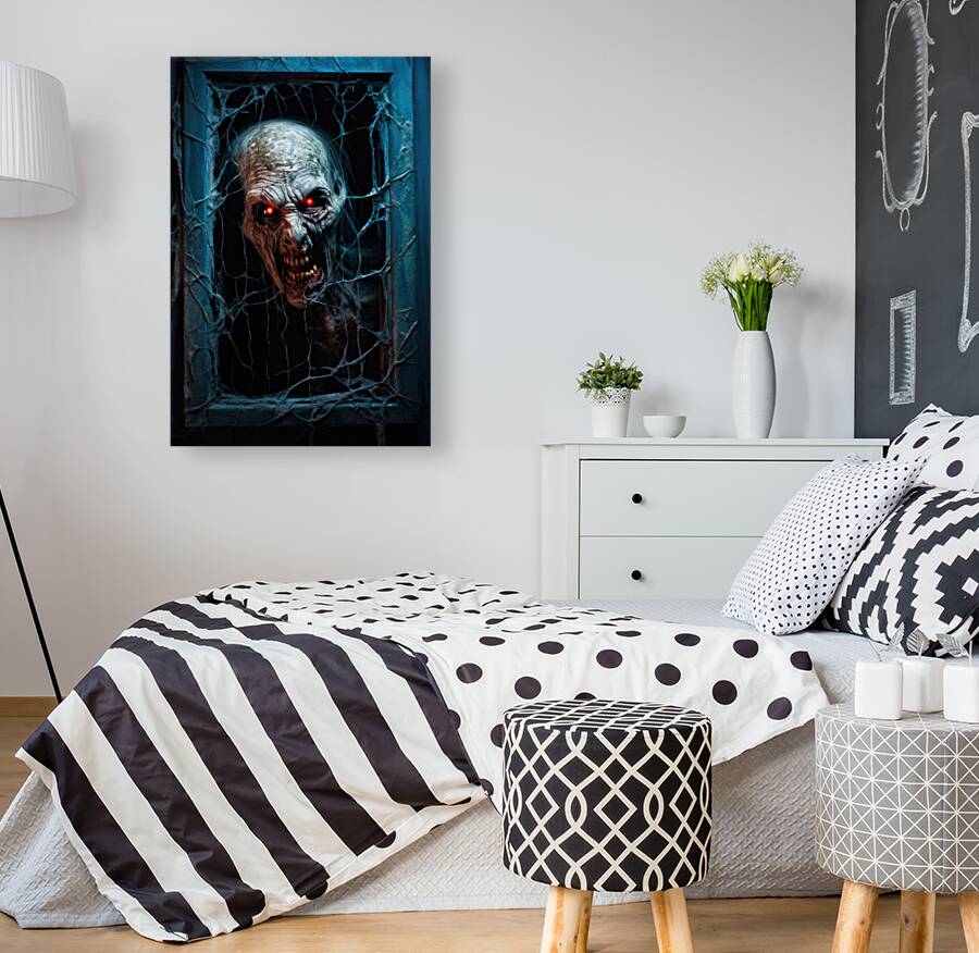 Horror Skull in Window 01 Reproduction