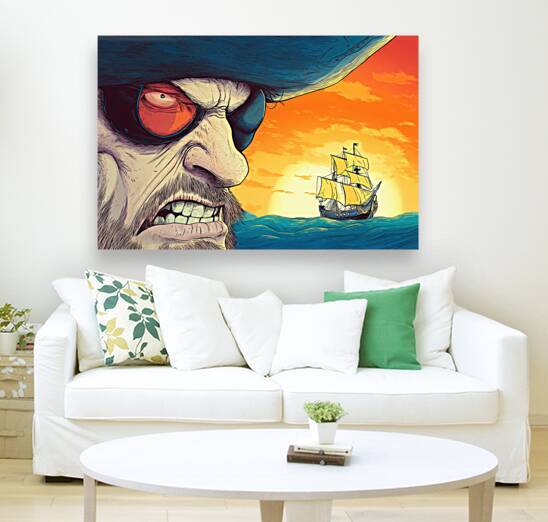 Fierce Pirate and Sailing Ship by Matthias Hauser
