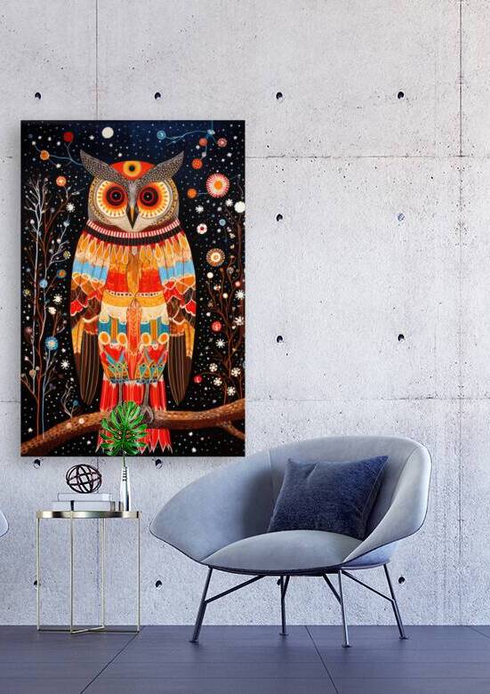 Tribal Animal Art 17 Wise Owl by Matthias Hauser