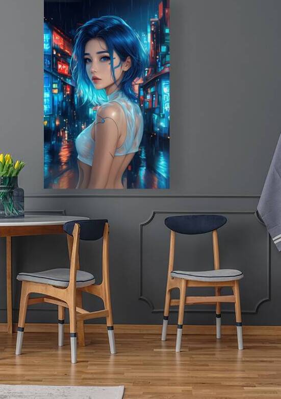 Cyber Glance - Blue-Haired Woman by Matthias Hauser