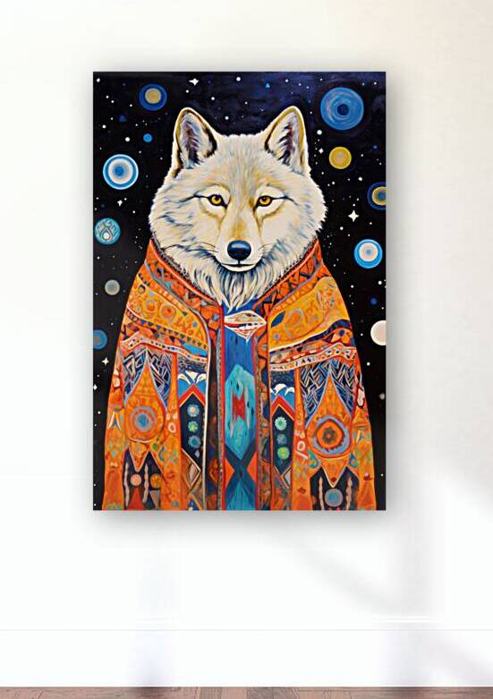 Tribal Animal Art 09 White Wolf by Matthias Hauser